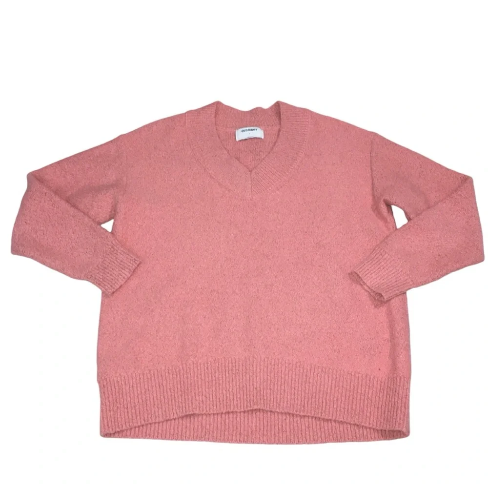 OLD NAVY V-Neck Pink Gray Blend Sweater - Women’s Small